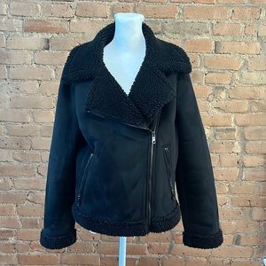 Banana Republic faux suede moto jacket